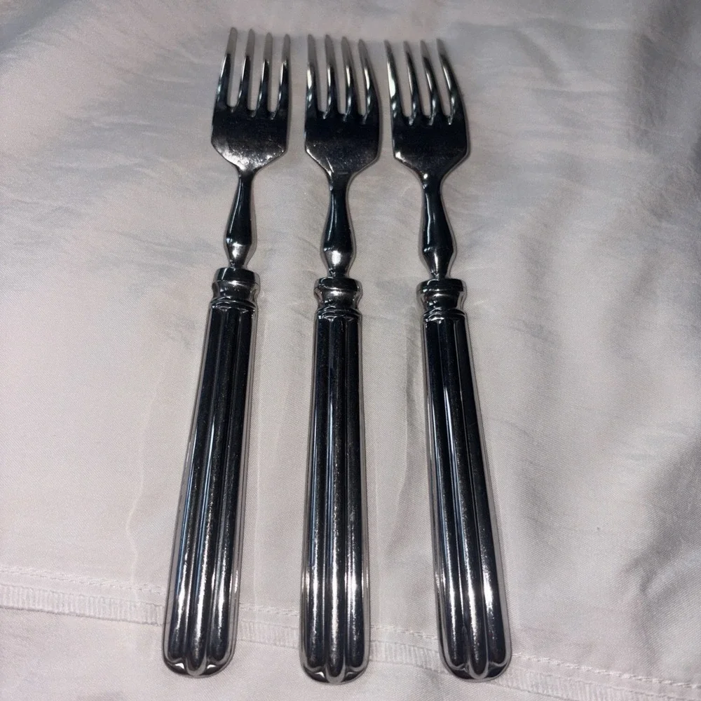 Pottery Barn TOULOUSE Salad Forks (Set of 3) 18/10 Stainless Portugal 7 5/8